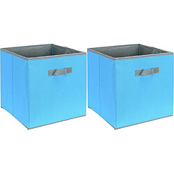 Je Cherche Une Idee Cube de rangement coloré 30 x 30 cm (Lot de 2) turquoise. Cube de rangement coloré 30 x 30 cm (Lot de 2) turquoise