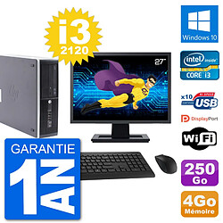 PC HP Compaq Pro 6300 SFF Ecran 27" i3-2120 RAM 4Go Disque 250Go Windows 10 Wifi · Occasion 