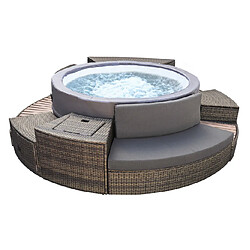 Spa portable semi-rigide Vita Premium rond Bulles 4-6 places avec mobilier - Netspa