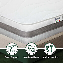 Acheter The White Stone Matelas Double 170x190 à mémoire de forme orthopédique | Hauteur 16 cm | Made in Italy