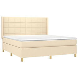 Avis vidaXL Sommier à lattes de lit matelas et LED Crème 160x200 cm Tissu