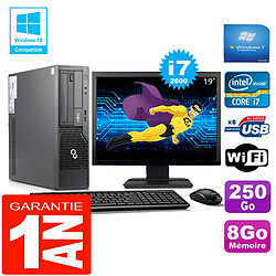 PC Fujitsu Esprimo E500 E85+ SFF I7-2600 RAM 8Go Disque 250Go Wifi W7 Ecran 19" - Occasion