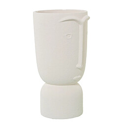 Vase Alexandra House Living Ecru Céramique Visage 16 x 16 x 27 cm