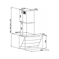 Avis Hotte décorative inclinée 90cm 577m3/h noir - h20390 009 - SILVERLINE