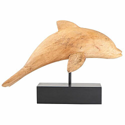 Figurine Décorative Alexandra House Living Naturel Métal Bois de manguier Dauphin 17 x 27 x 35 cm