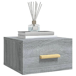 Avis vidaXL Table de chevet murale sonoma gris 35x35x20 cm