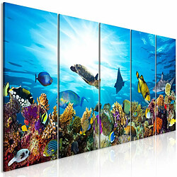 Paris Prix Tableau Imprimé Coral Reef 5 Panneaux Narrow 90x225cm 