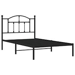 Acheter Maison Chic Lit adulte - Cadre de lit métal avec tête de lit,Structure du lit Contemporain pour chambre noir 100x190 cm -MN70699