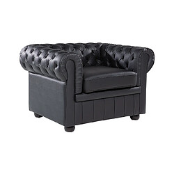 Beliani Fauteuil Cuir Noir CHESTERFIELD