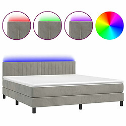 Sommier à lattes LED,Cadre à lattes de lit avec matelas pour Adulte Gris clair 180x200 cm -MN21604