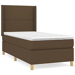 Maison Chic Structures de lit + matelas,Lit à sommier tapissier avec matelas Marron foncé 80x200 cm -MN74069