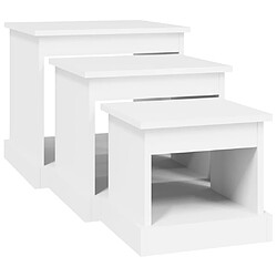 Acheter vidaXL Tables basses 3 pcs blanc bois d'ingénierie