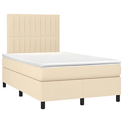 Avis Maison Chic Lit Adulte - Lit simple Lit à sommier tapissier avec matelas moelleux - Meuble de Chambre - Crème 120x200 cm Tissu -MN69234