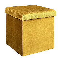 The Home Deco Factory Pouf coffre pliable en velours design Giulia - L. 38 x H. 38 cm - Jaune moutarde The Home Deco Factory - Pouf coffre pliable en velours design Giulia - L. 38 x H. 38 cm - Jaune moutarde - Design