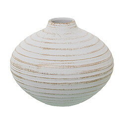 Vase Alexandra House Living Blanc Doré Céramique 24 x 20 cm 