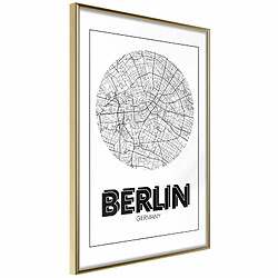 Paris Prix Affiche Murale Encadrée City Map Berlin Round 20 x 30 cm Or 