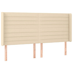 Avis Maison Chic Tête de lit scandinave à LED,meuble de chambre Crème 203x16x118/128 cm Tissu -MN43912