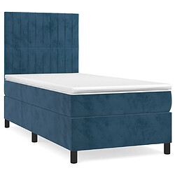 Maison Chic Lit Adulte - Lit simple Lit à sommier tapissier avec matelas moelleux - Meuble de Chambre - Bleu foncé 100x200 cm -MN48724