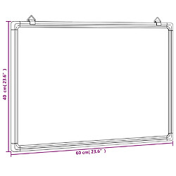 vidaXL Tableau blanc magnétique 60x40x1,7 cm aluminium pas cher