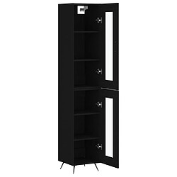 Avis vidaXL Buffet haut Noir 34,5x34x180 cm Bois d'ingénierie