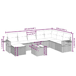 Avis Maison Chic Salon de jardin avec coussins 9 pcs, Ensemble Tables et chaises de jardin, beige résine tressée -GKD640668