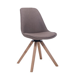 Decoshop26 Chaise de salle à manger x1 chaise visiteur assise pivotant à 360° en tissu taupe piètement en bois carré clair 10_0003478 