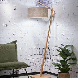 Good&Mojo ANDES-Lampadaire Bambou & Lin Naturel H176cm gris Good & Mojo