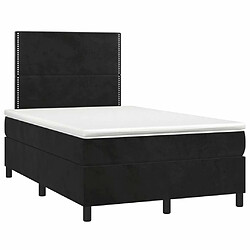 Avis Maison Chic Lit adulte - Lit + matelas + LED,Sommier à lattes de lit et matelas LED noir 120x190 cm velours -GKD40147