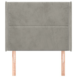 Avis Maison Chic Tête de lit scandinave avec oreilles,meuble de chambre Gris clair 93x16x118/128 cm Velours -MN77952