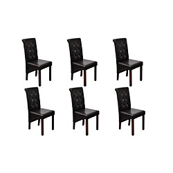 vidaXL Chaises à manger lot de 6 marron similicuir