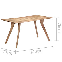 vidaXL Table de salle à manger 140x80x76 cm Bois d'acacia massif pas cher