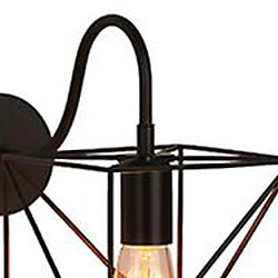 Acheter Universal Lampe murale à LED vintage Applique murale industrielle à loft noir E27 Abat-jour en fer simple Garde en cage Pince d'éclairage intérieur (F)