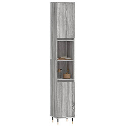 Avis Maison Chic Armoire de bain,Meuble de rangement de salle de bain,Meuble haut sonoma gris 30x30x190 cm bois d'ingénierie -GKD176769