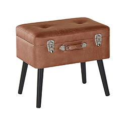 Beliani Tabouret avec coffre marron MALLARD