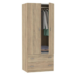 Pegane Armoire placard / meuble de rangement coloris Cambrian - Hauteur 180 x Longueur 74 x Profondeur 50 cm