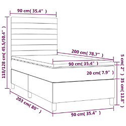 Acheter vidaXL Sommier à lattes de lit matelas LED Vert foncé 90x200cm Velours