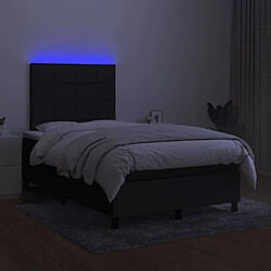 Acheter Maison Chic Lit adulte- Lit + matelas + LED,Sommier à lattes de lit matelas et LED noir 120x190 cm tissu -GKD78695