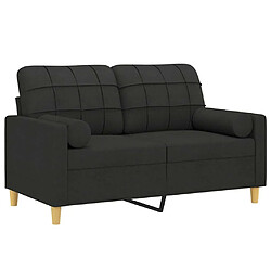 Avis Maison Chic Canapé 2 places avec oreillers,Sofa de Salon,Canapé droit décoratifs noir 120 cm tissu -GKD489019