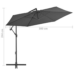 vidaXL Parasol de jardin en porte-à-faux et poteau en aluminium pas cher