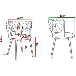 Avis Habitat Et Jardin Lot de 2 chaises en velours Saly - Beige