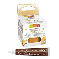 Scrapcooking Colorant alimentaire de surface doré + Stylo chocolat 