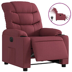 Maison Chic Fauteuil Relax pour salon, Fauteuil inclinable électrique Rouge bordeaux Tissu -GKD78384