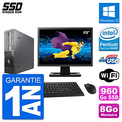 PC Fujitsu E500 E85+ DT Ecran 19" Intel G630 RAM 8Go SSD 960Go Windows 10 Wifi · Occasion 