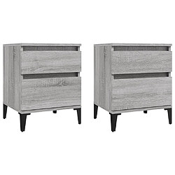 Maison Chic Lot de 2 Tables de chevet,Table de nuit,Table d'appoint pour salon Sonoma gris 40x35x50 cm -MN91734