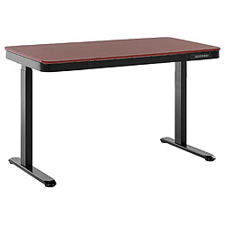 Beliani Bureau réglable électrique bois sombre et noir avec port USB 120 x 60 cm KENLY