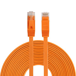 Wewoo Câble réseau LAN plat Ethernet Orange ultra-plat 10m CAT6, cordon RJ45