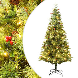 vidaXL Sapin de Noël pré-éclairé et pommes de pin vert 120cm PVC et PE 