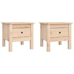 vidaXL Tables d'appoint 2 pcs 40x40x39 cm Bois massif de pin