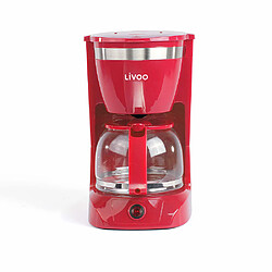 Cafetière filtre 12 tasses 800w rouge - dod163r - LIVOO 