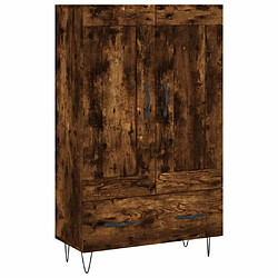 vidaXL Buffet haut chêne fumé 69,5x31x115 cm bois d'ingénierie